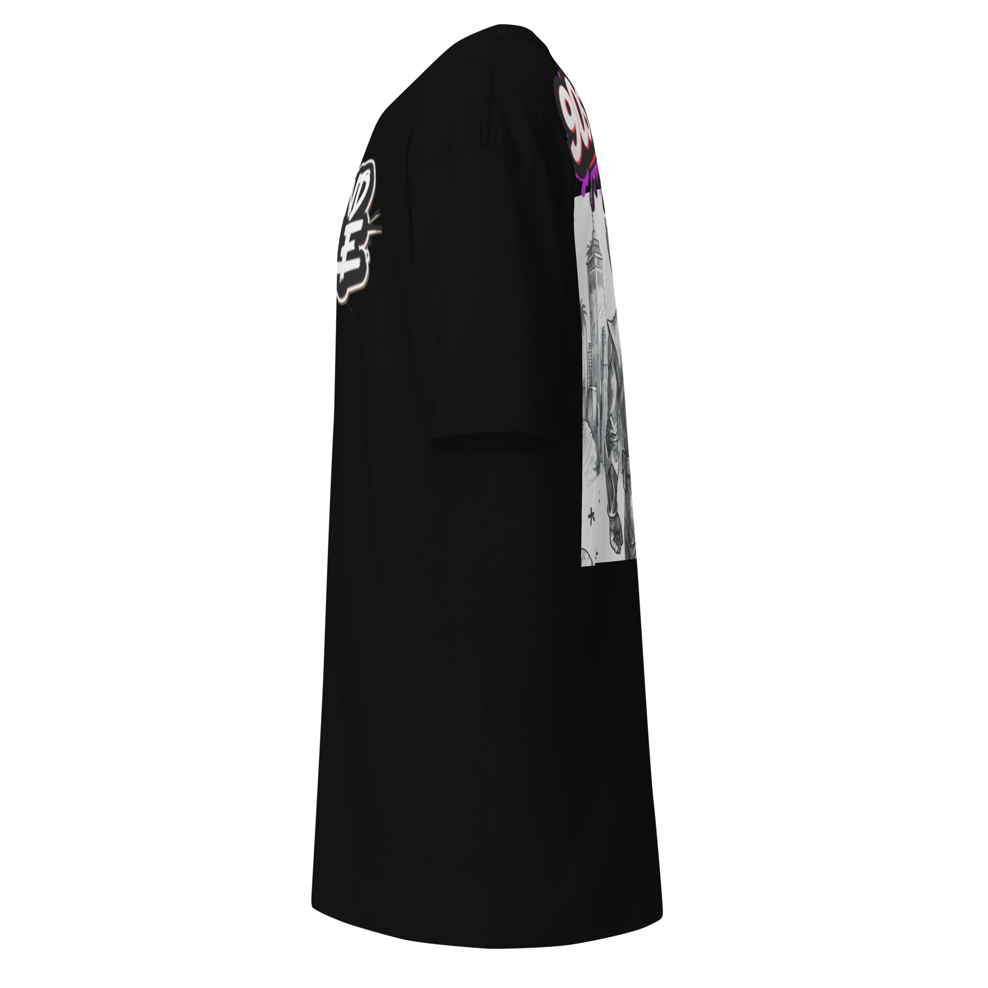 Black Gym Hustler Muscle Shirt – Premium heavyweight cotton streetwear with bold 90s sport design by FGH