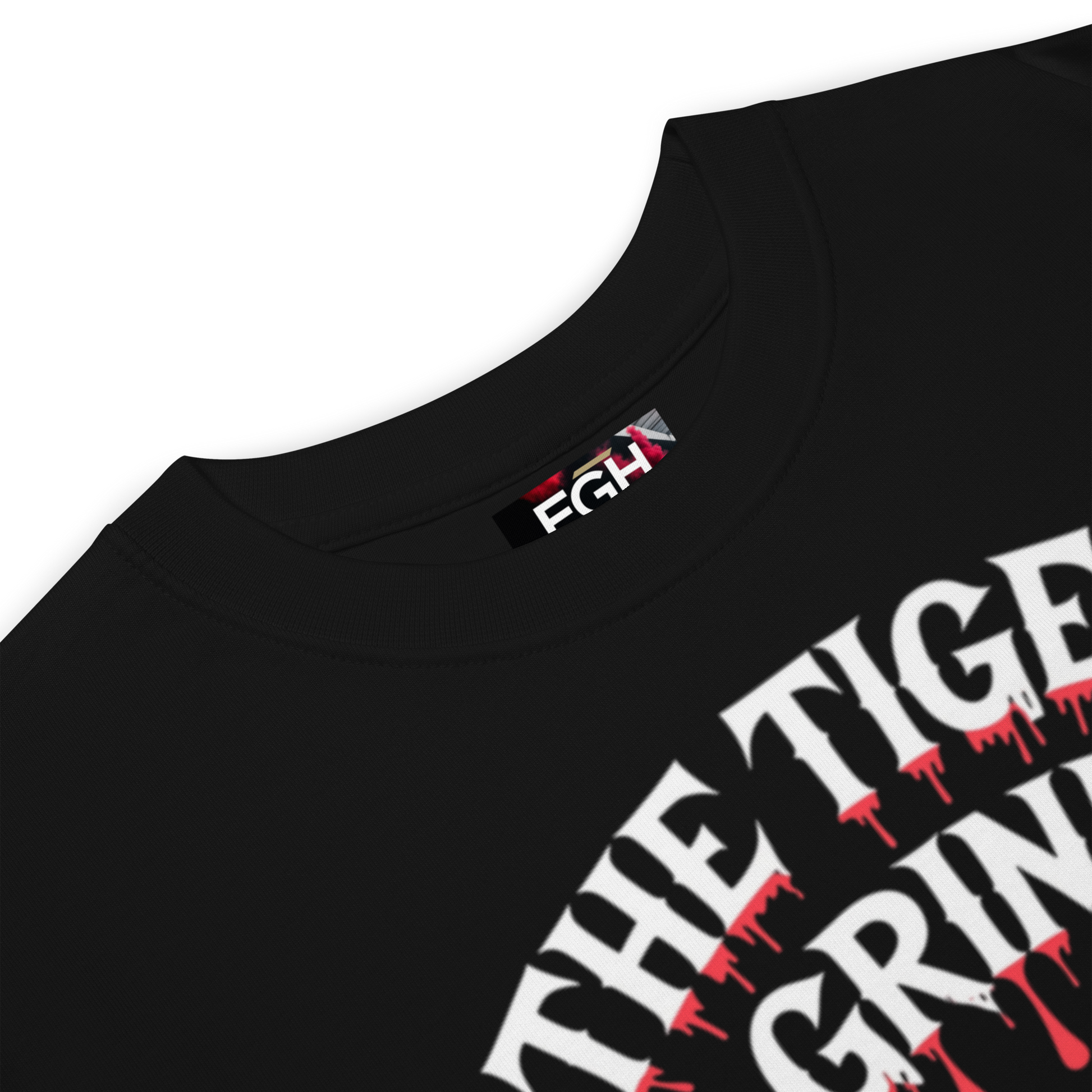 Tiger Grind Premium Cotton T-Shirt in Schwarz - Bold Graffiti Tiger Design Streetwear