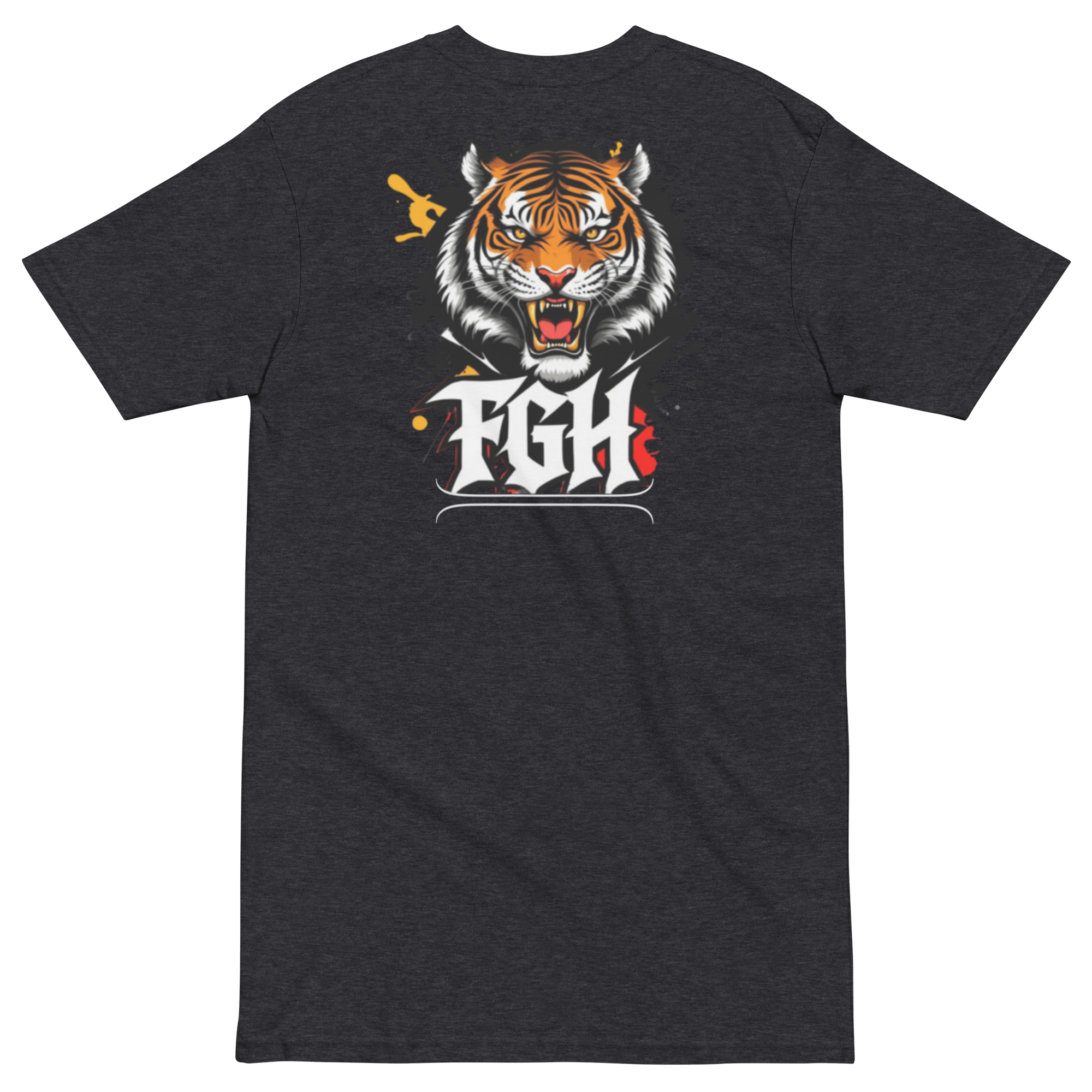 "Tiger Grind Premium Cotton T-Shirt in Schwarz - Bold Graffiti Tiger Design Streetwear"