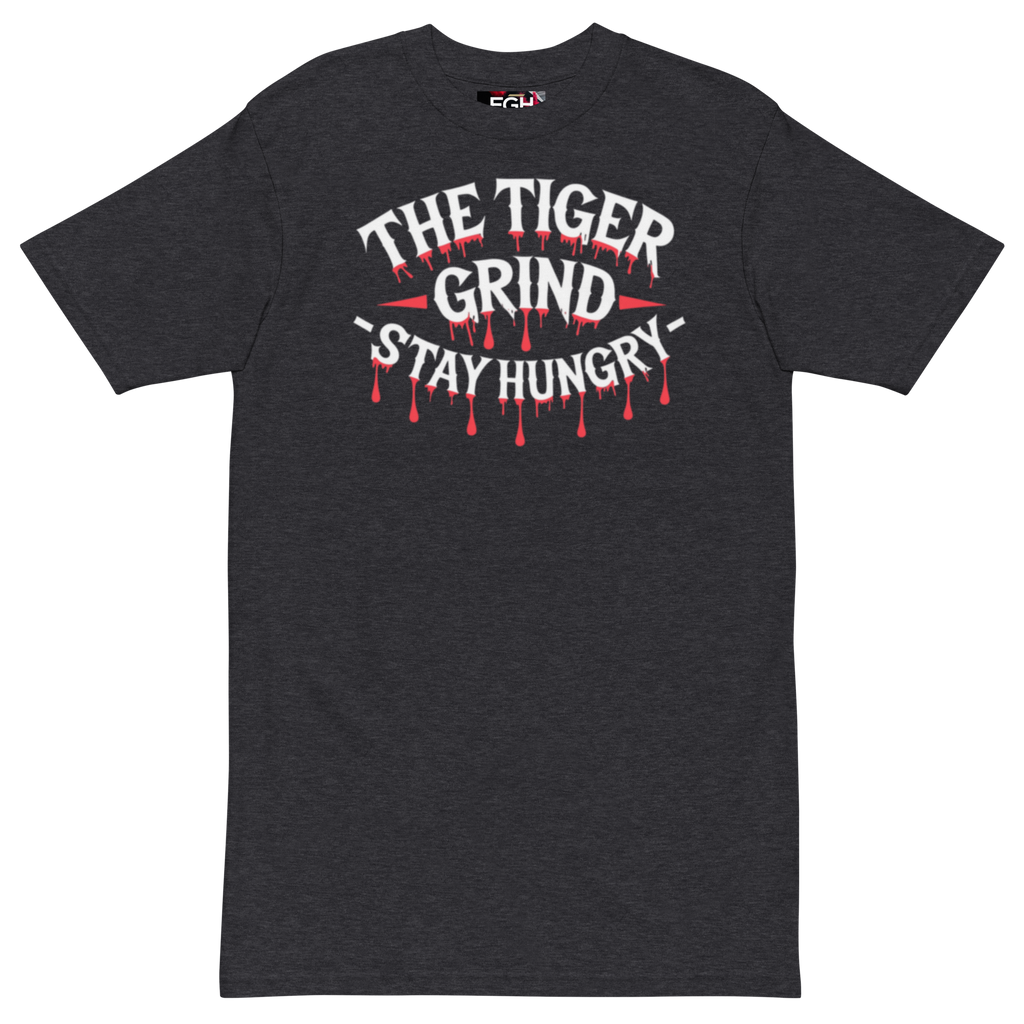 "Tiger Grind Premium Cotton T-Shirt in Schwarz - Bold Graffiti Tiger Design Streetwear"