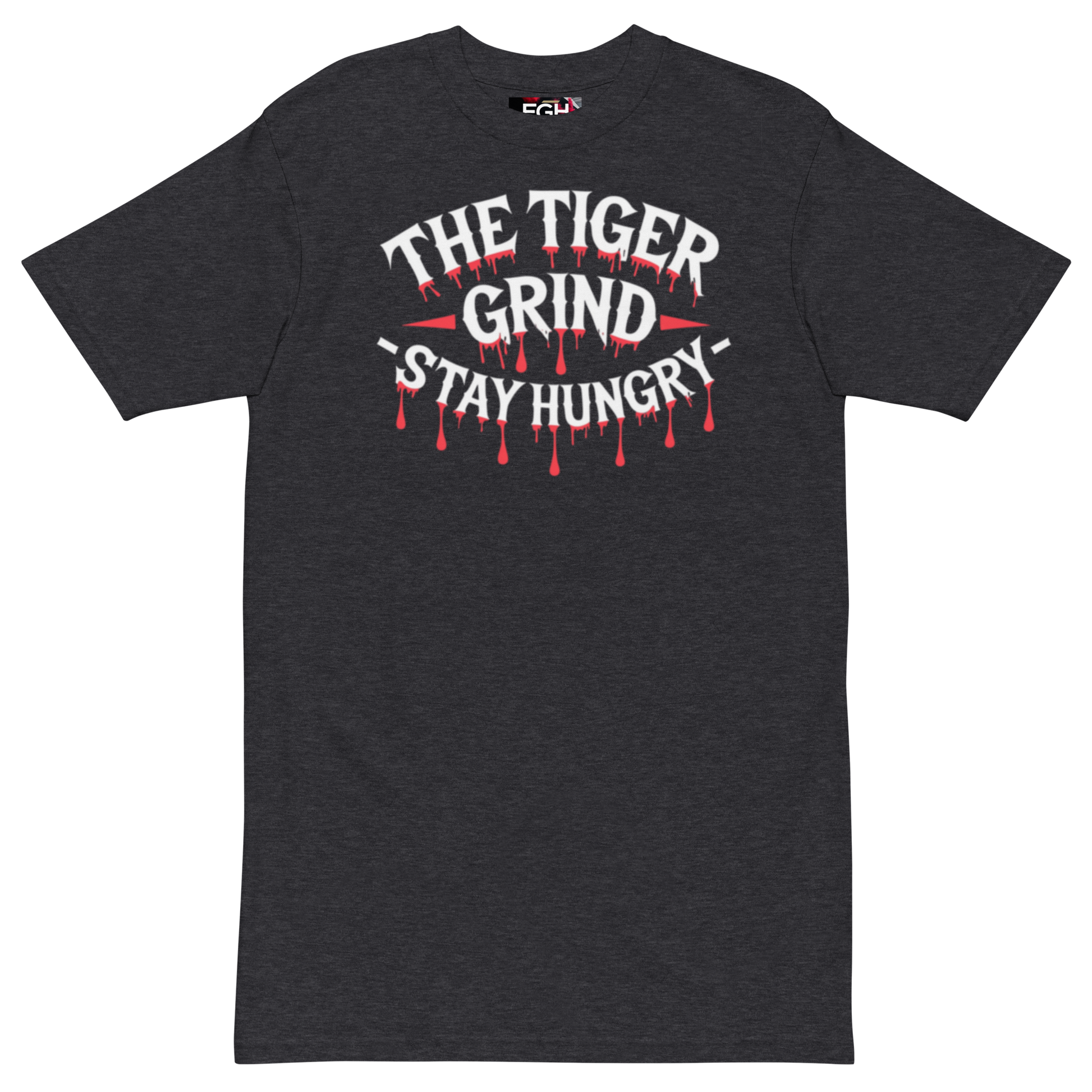 "Tiger Grind Premium Cotton T-Shirt in Schwarz - Bold Graffiti Tiger Design Streetwear"
