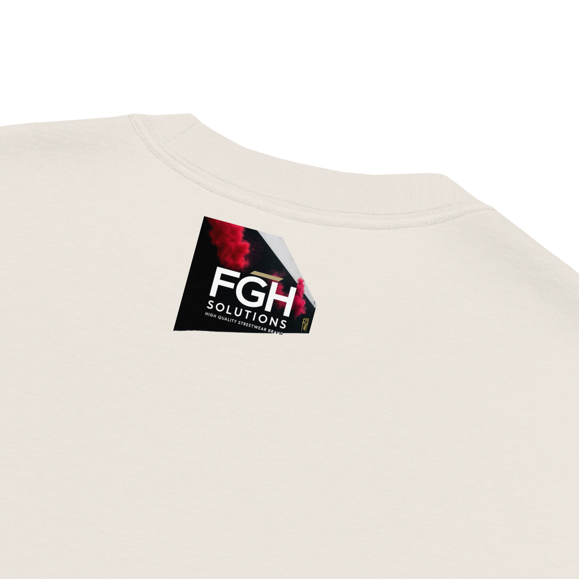 Oversized faded streetwear T-shirt with bold graffiti text “No Life No Story” printed on heavyweight cotton – urban unisex design by FGH Collective
