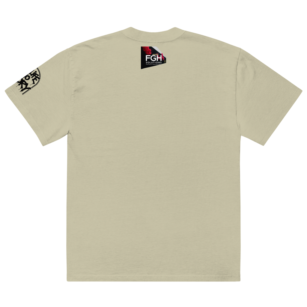 Oversized faded streetwear T-shirt with bold graffiti text “No Life No Story” printed on heavyweight cotton – urban unisex design by FGH Collective
