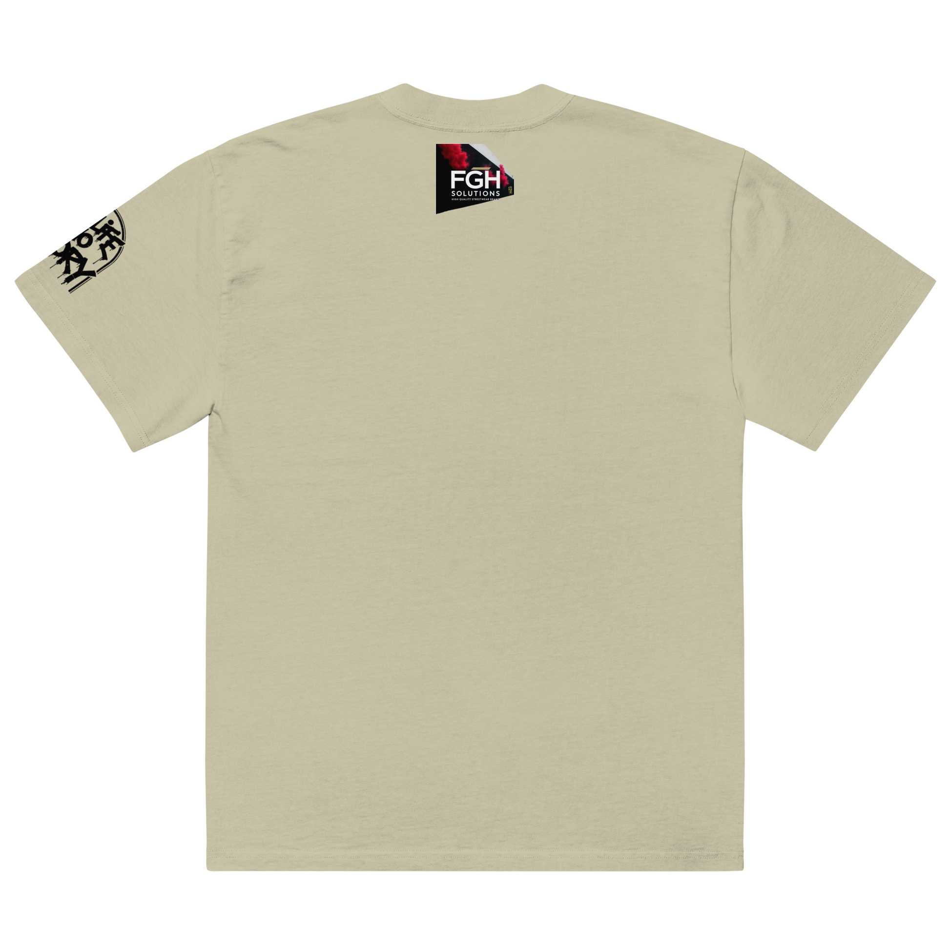 Oversized faded streetwear T-shirt with bold graffiti text “No Life No Story” printed on heavyweight cotton – urban unisex design by FGH Collective
