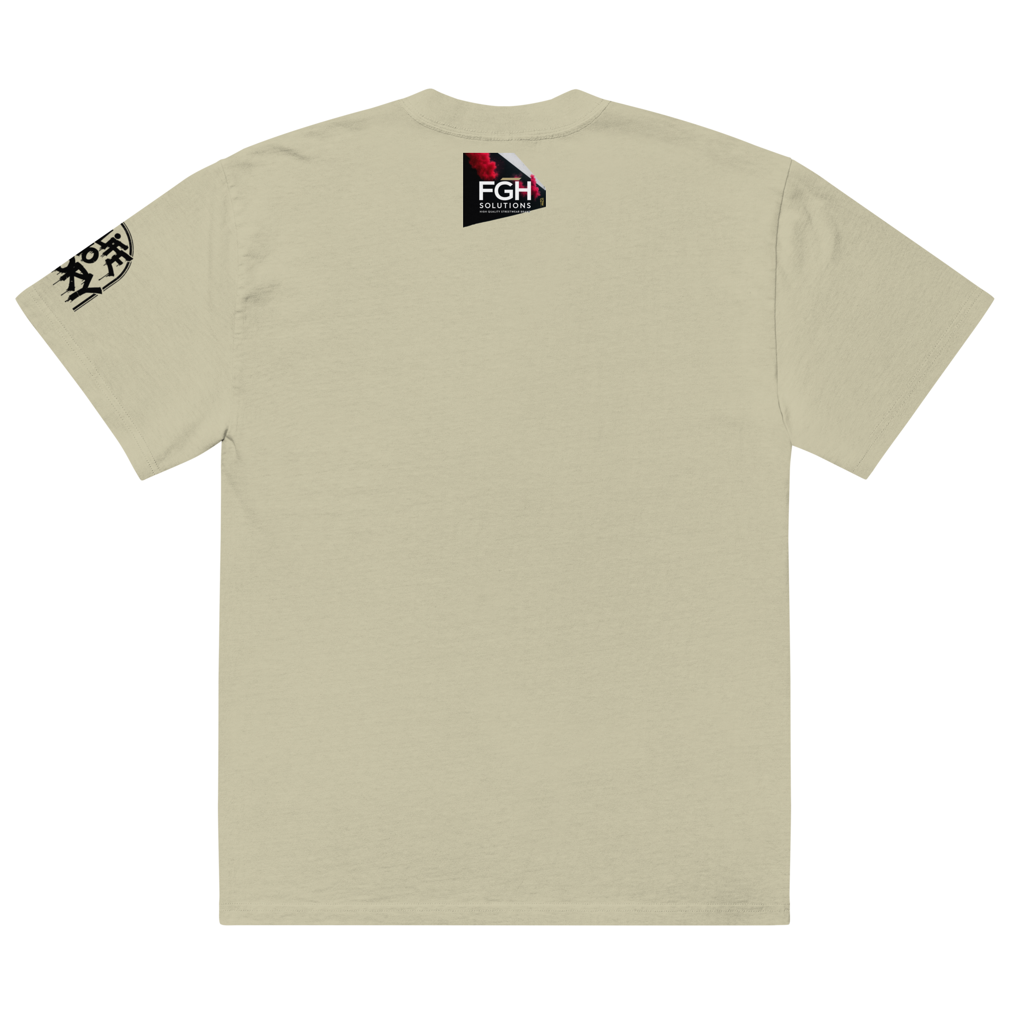 Oversized faded streetwear T-shirt with bold graffiti text “No Life No Story” printed on heavyweight cotton – urban unisex design by FGH Collective
