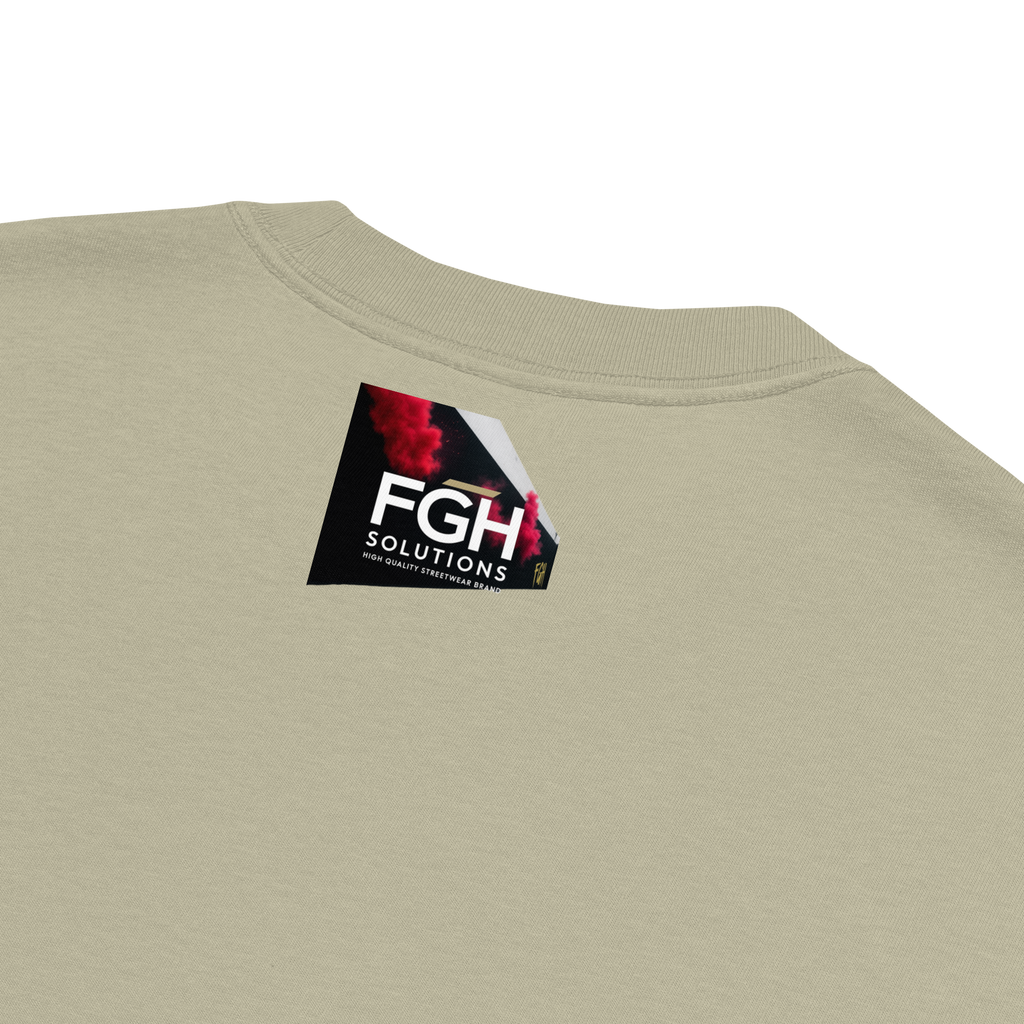 Oversized faded streetwear T-shirt with bold graffiti text “No Life No Story” printed on heavyweight cotton – urban unisex design by FGH Collective

