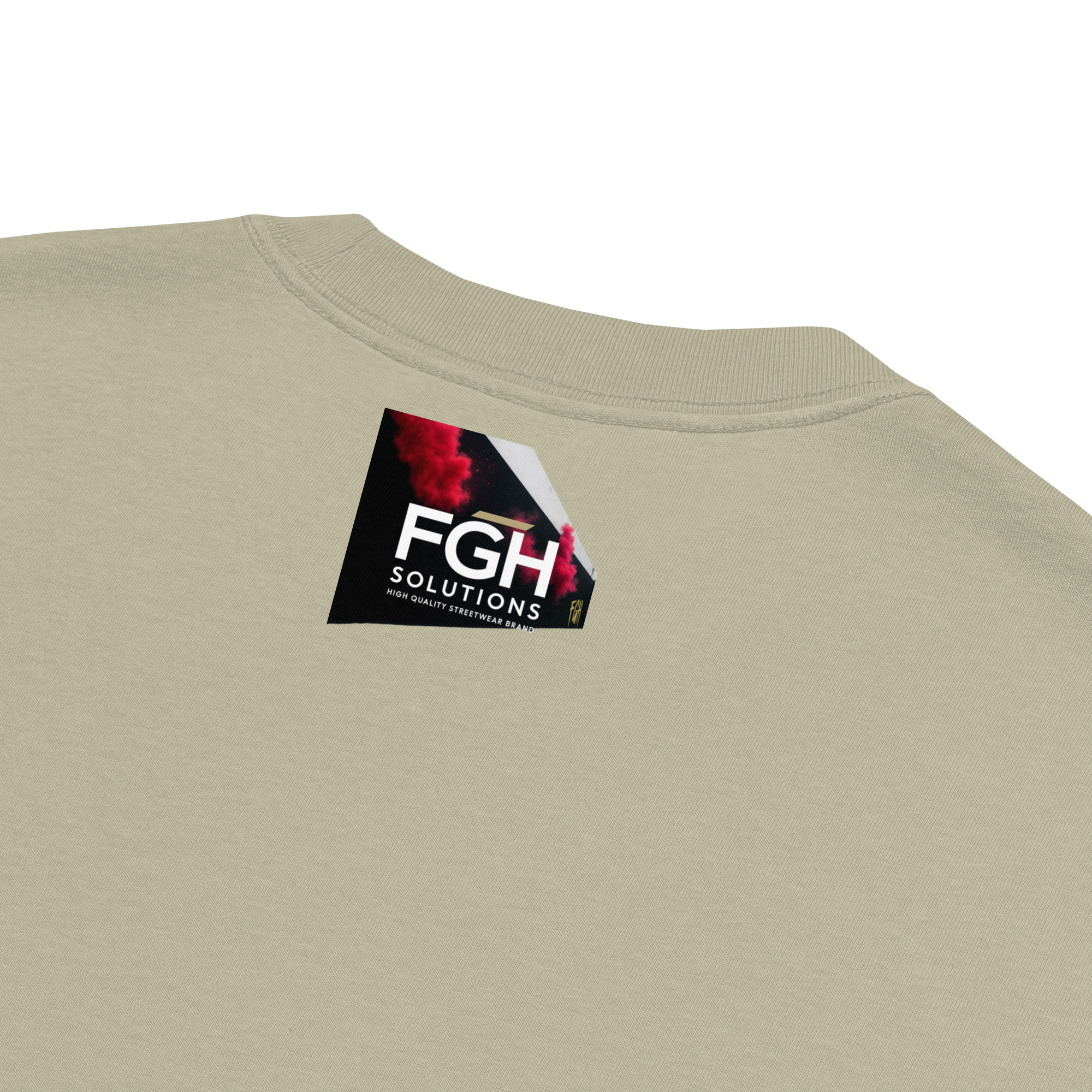 Oversized faded streetwear T-shirt with bold graffiti text “No Life No Story” printed on heavyweight cotton – urban unisex design by FGH Collective
