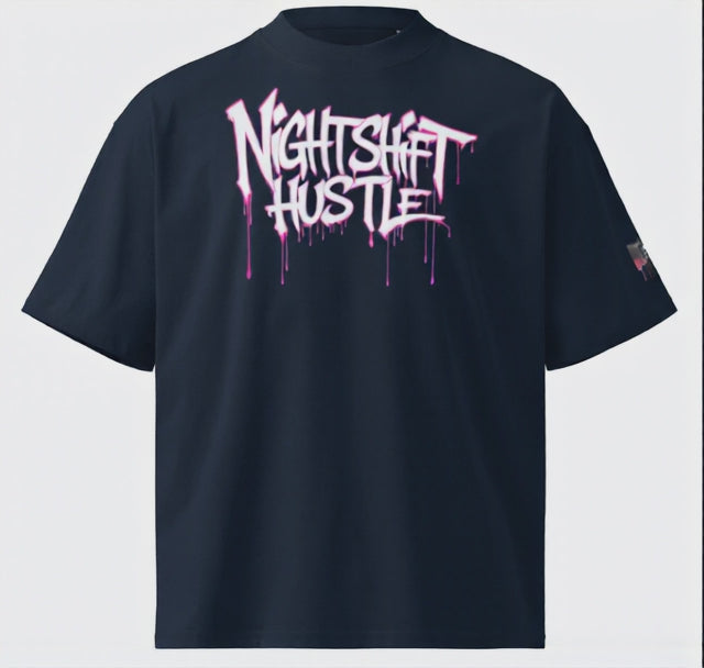 Nightshift Hustle – Camisa de algodón orgánico bio de gran tamaño con estilo – Calidad prémium
