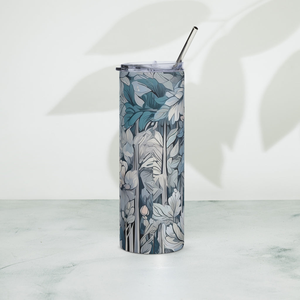 “FGH stainless steel tumbler with graffiti design ‘Feel Every Drop’, premium drinkware for hot and cold drinks”