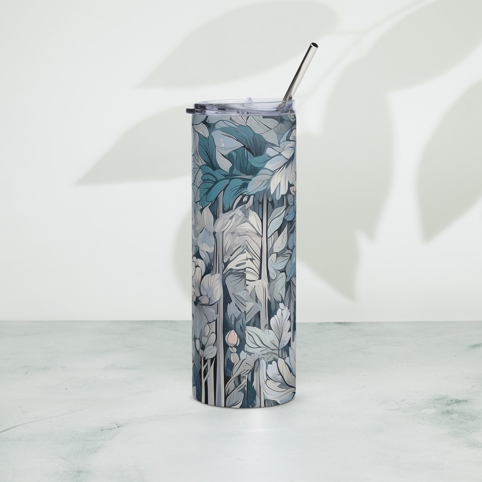 “FGH stainless steel tumbler with graffiti design ‘Feel Every Drop’, premium drinkware for hot and cold drinks”