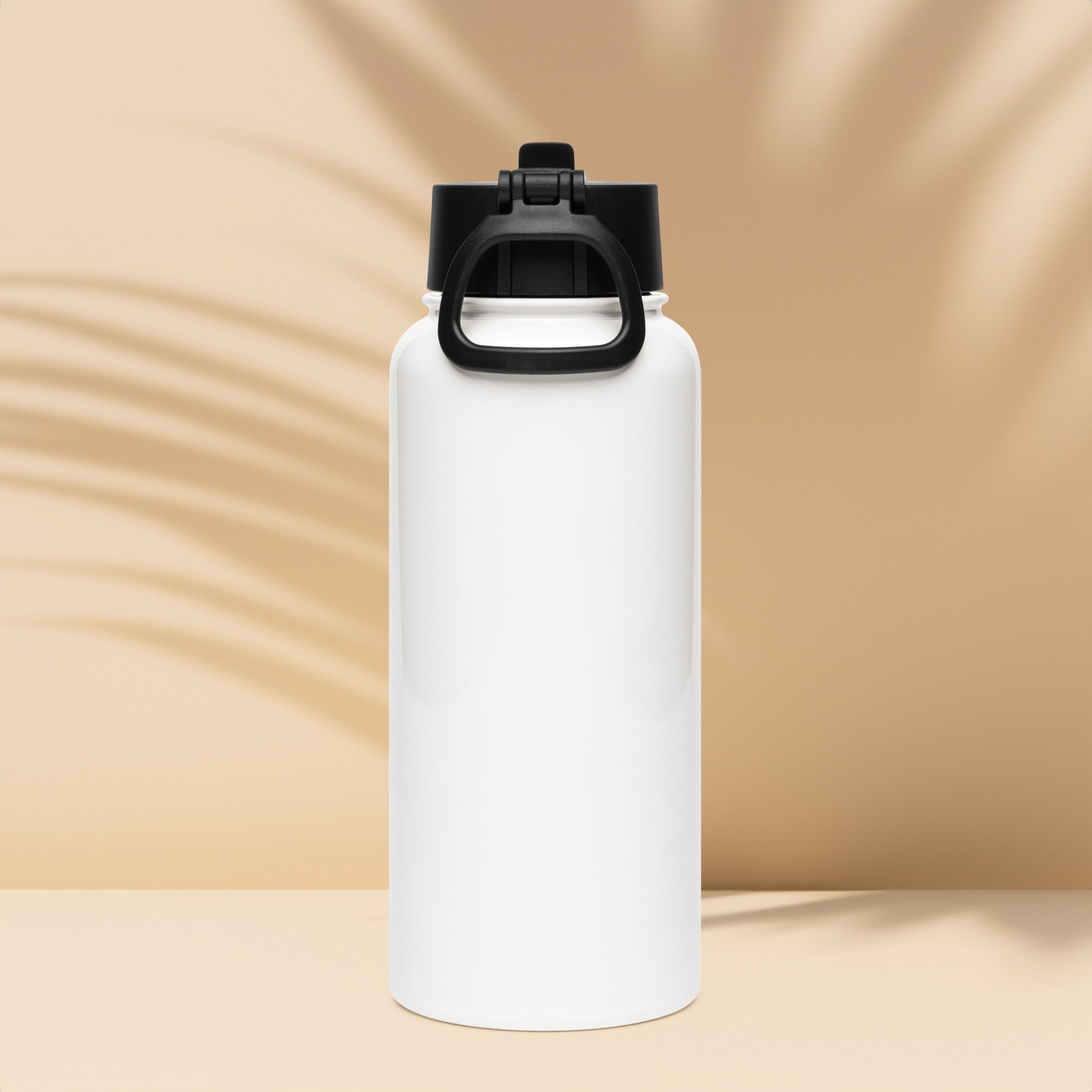 Feel Every Drop premium stainless steel water bottle with straw lid, featuring graffiti design.