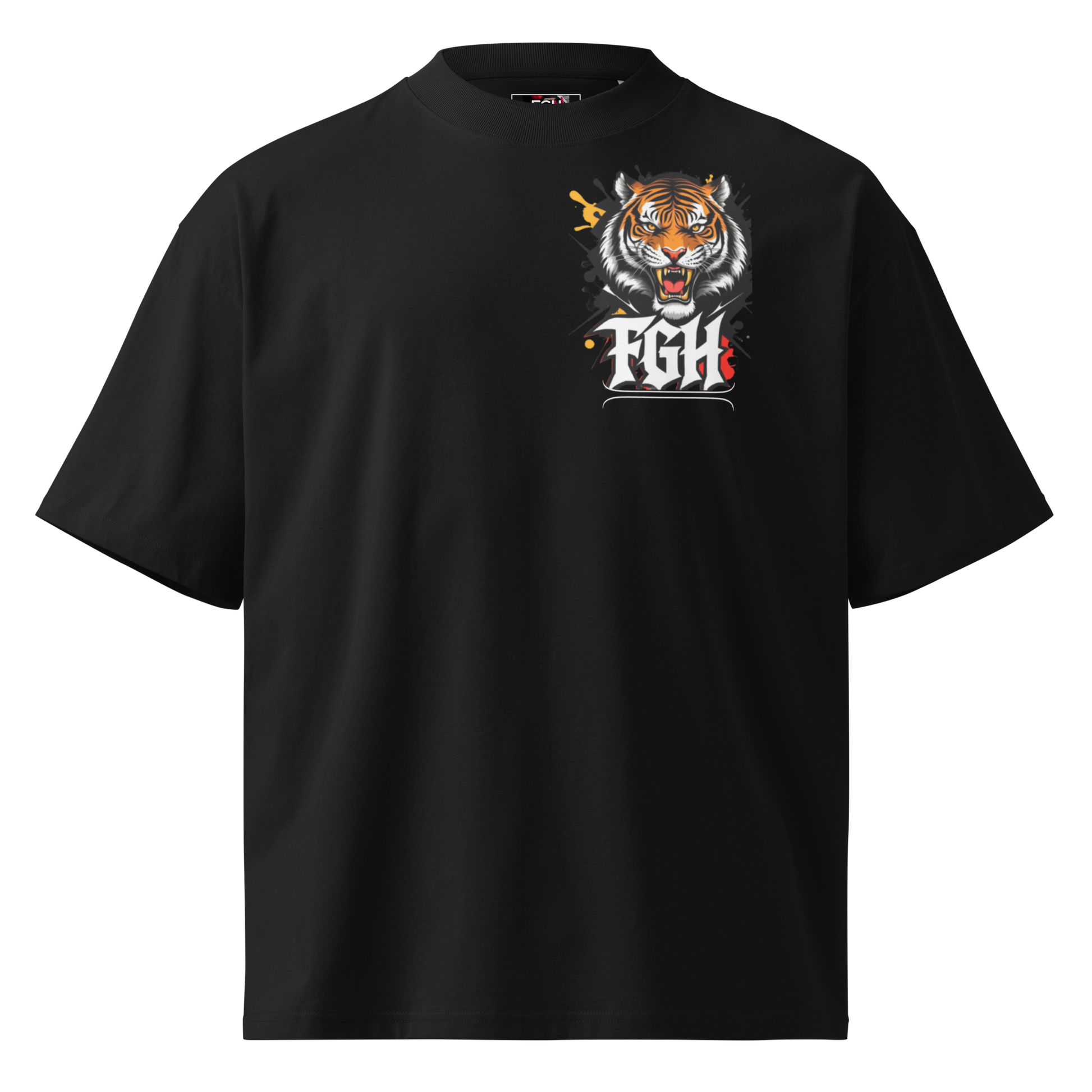 "Tiger Grind Fierce Tiger Frontprint - Power und Focus Design auf Bio Baumwoll T-Shirt"