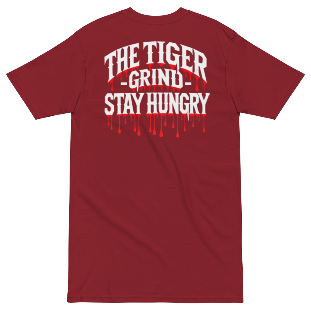 "Tiger Grind Urban Streetwear Backprint - Hand-drawn Tiger Power Gothic Lettering"