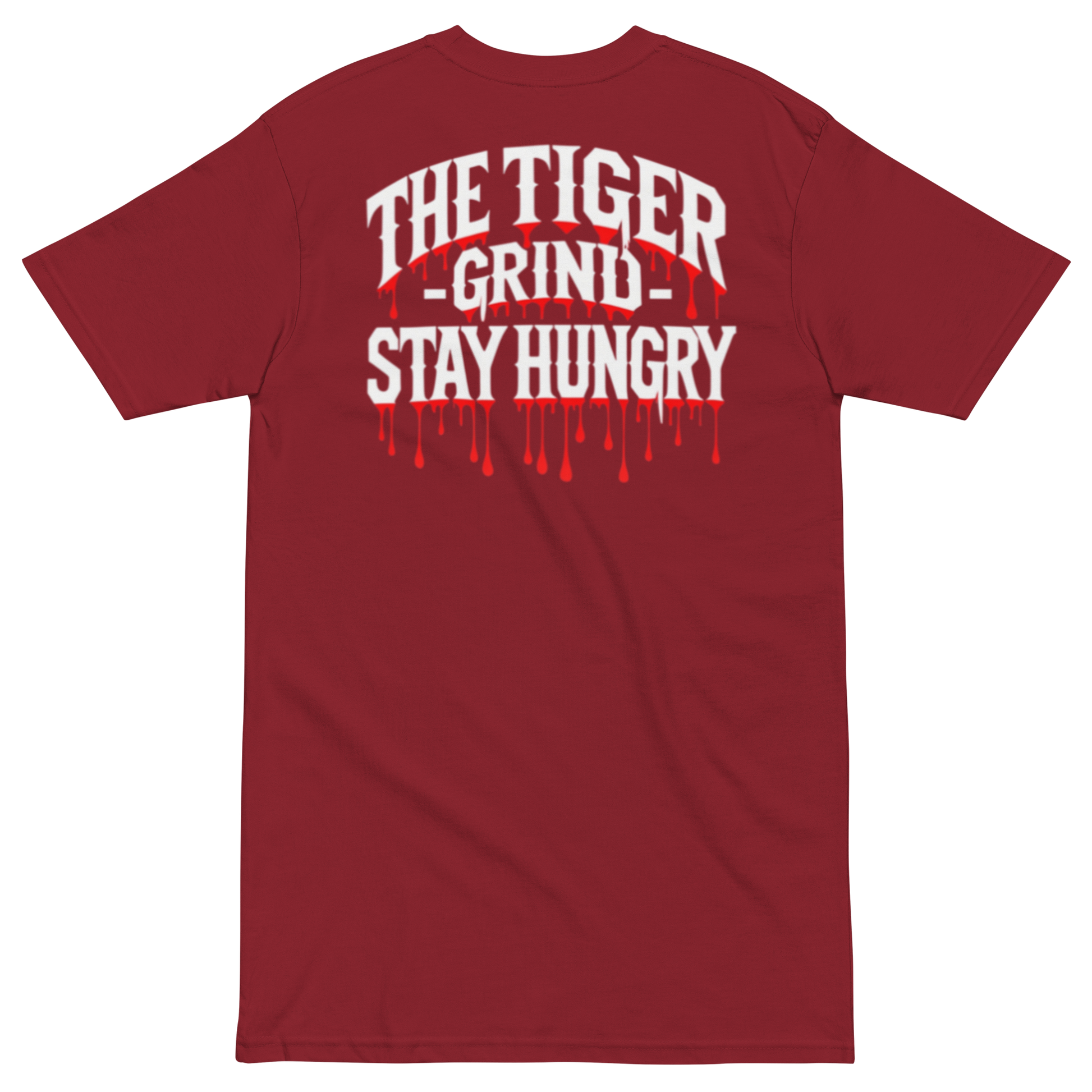 "Tiger Grind Urban Streetwear Backprint - Hand-drawn Tiger Power Gothic Lettering"