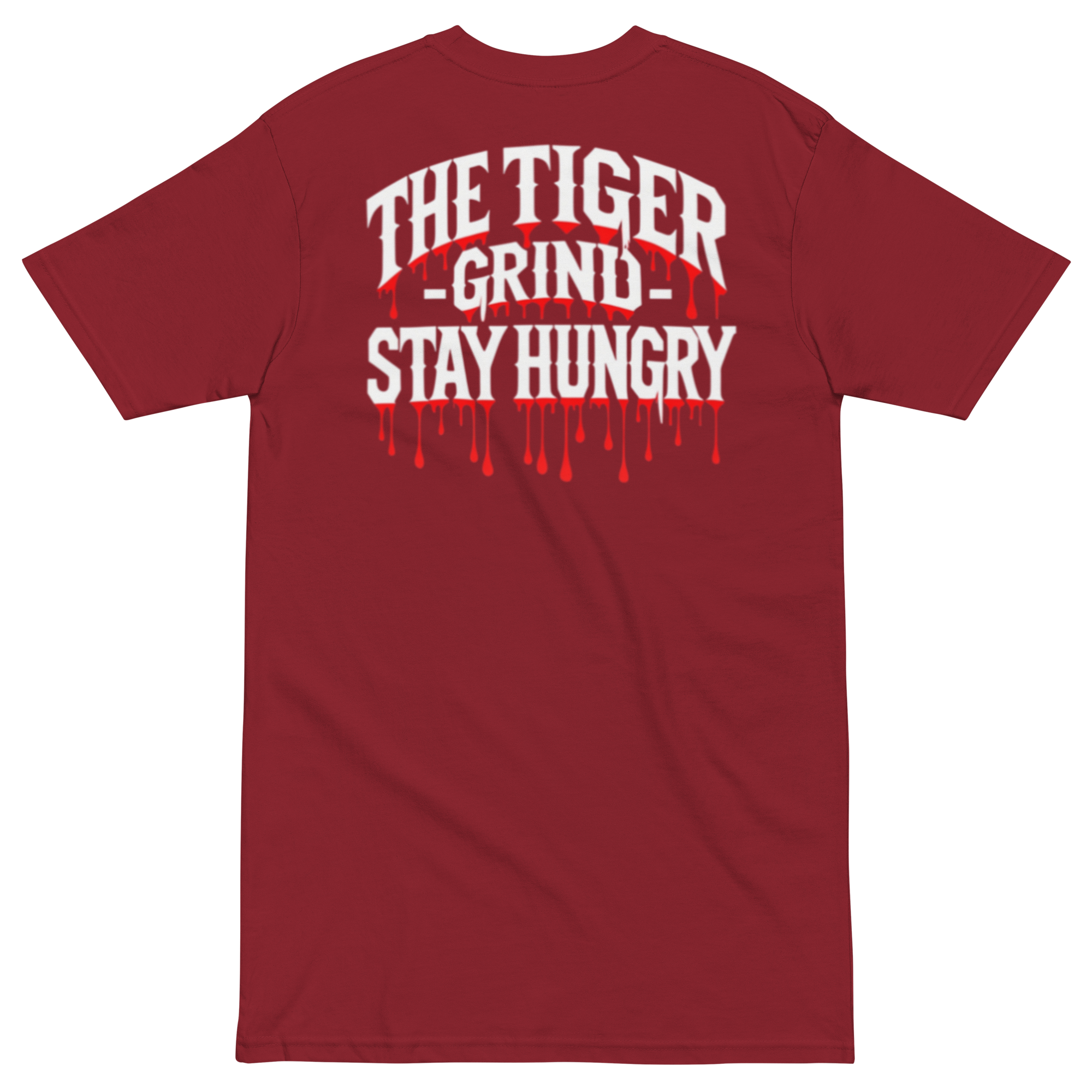 "Tiger Grind Urban Streetwear Backprint - Hand-drawn Tiger Power Gothic Lettering"