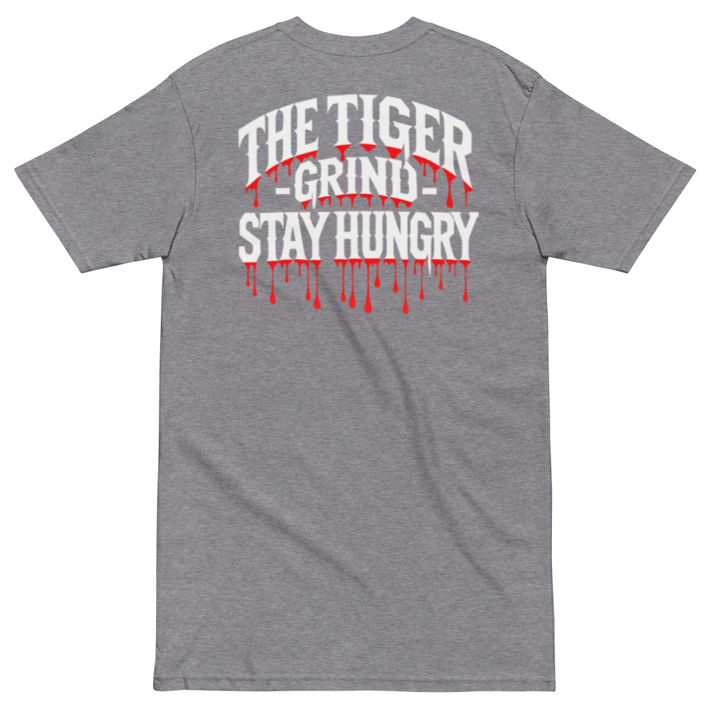 "Tiger Grind Urban Streetwear Backprint - Hand-drawn Tiger Power Gothic Lettering"