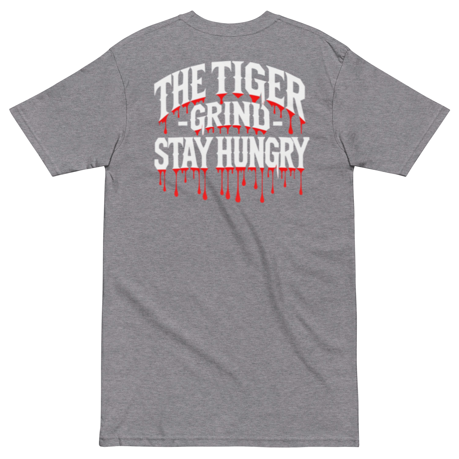 "Tiger Grind Urban Streetwear Backprint - Hand-drawn Tiger Power Gothic Lettering"