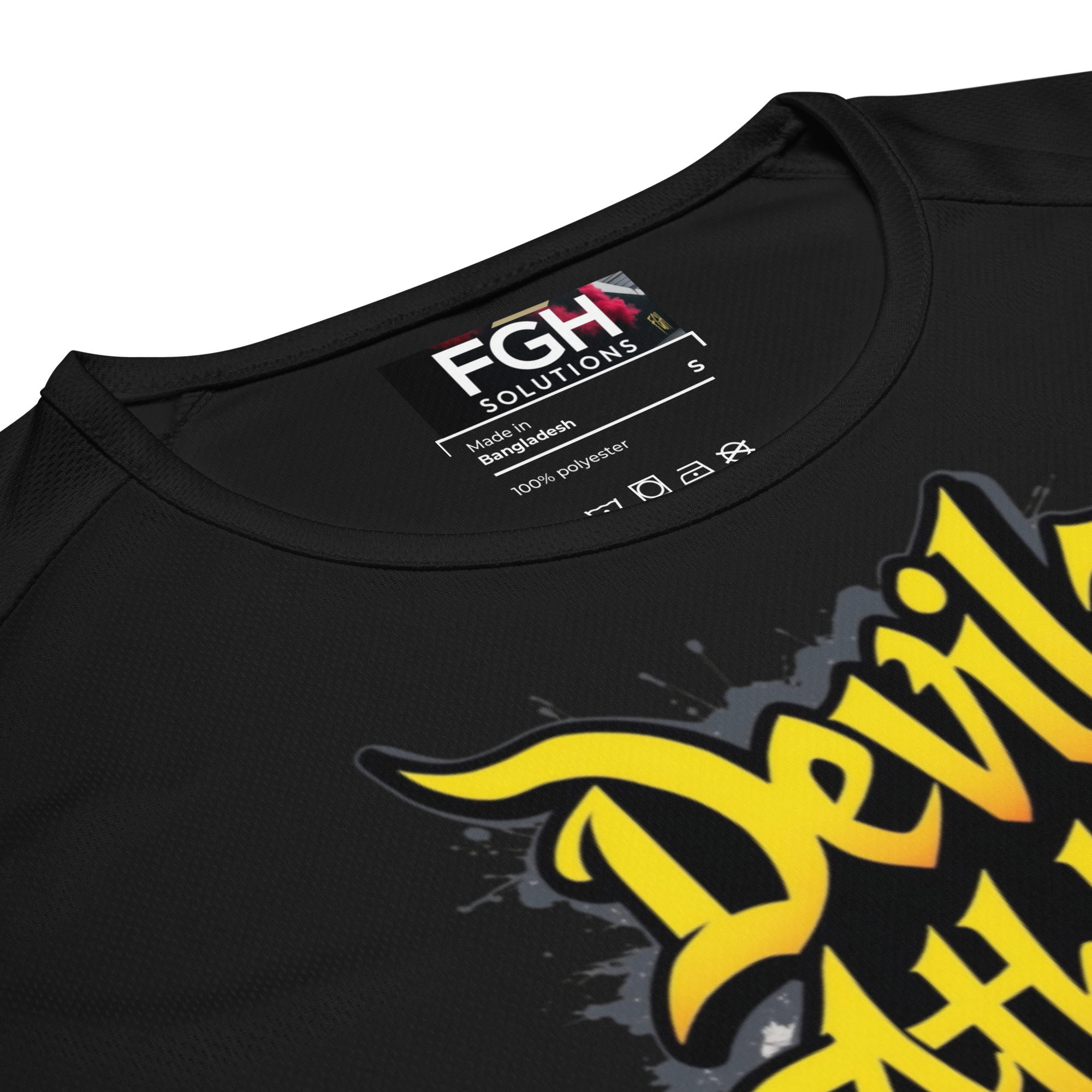 Folded Devilz Athletics 666 jersey – black mesh unisex shirt with urban gymwear design and bold graphics