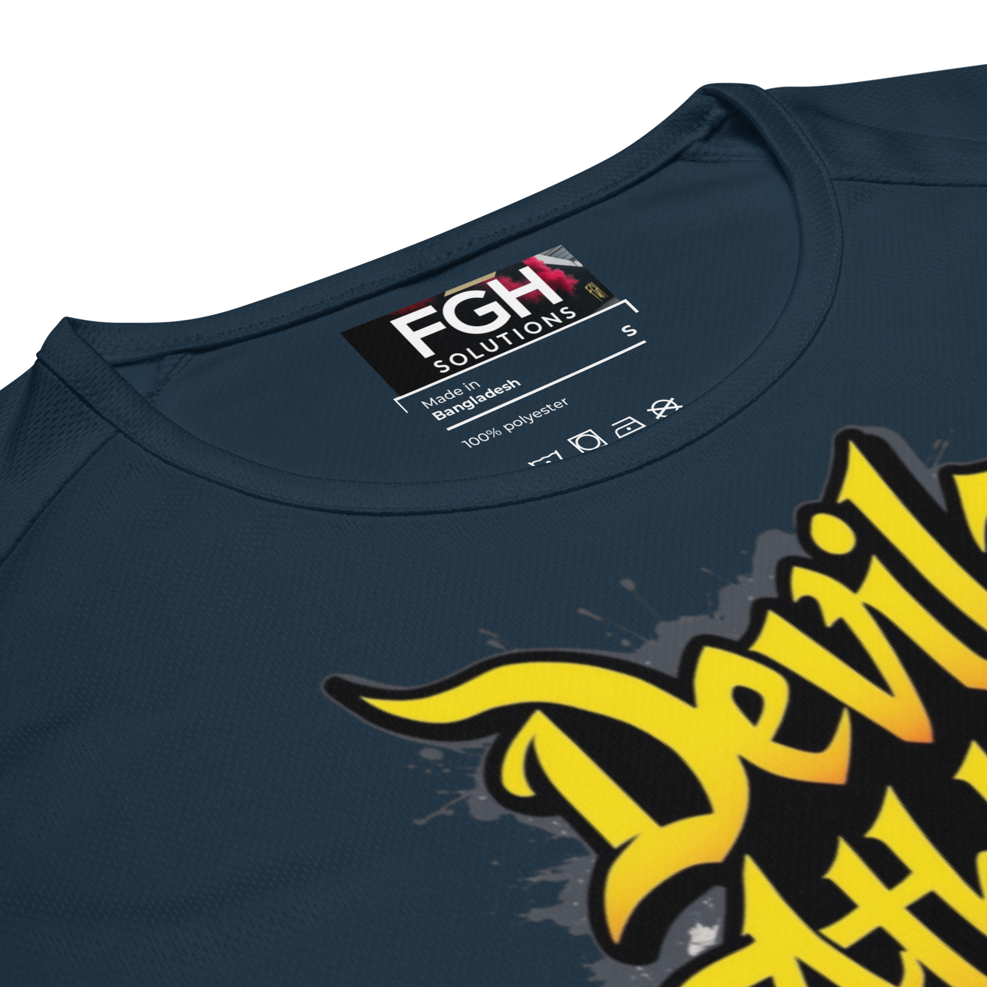 Folded Devilz Athletics 666 jersey – black mesh unisex shirt with urban gymwear design and bold graphics