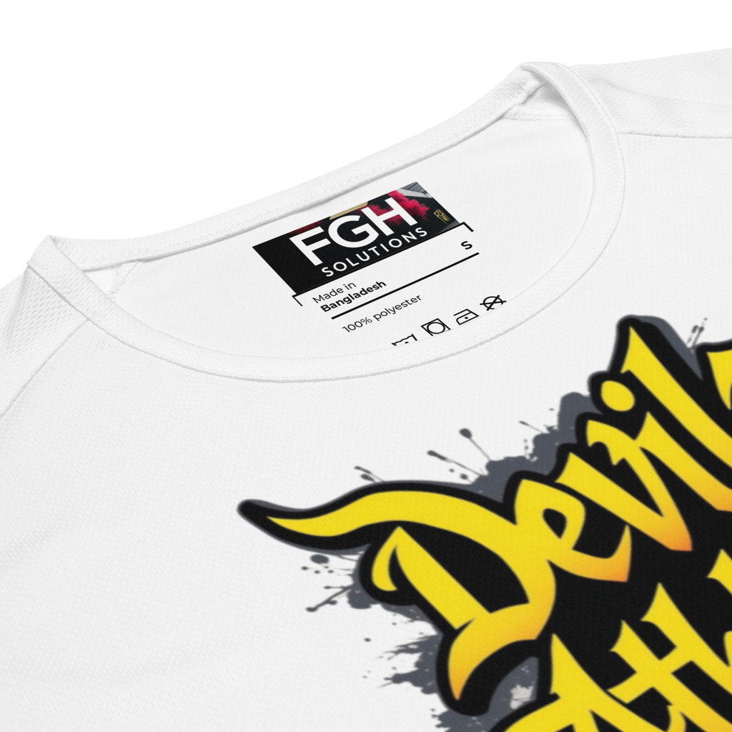 Folded Devilz Athletics 666 jersey – black mesh unisex shirt with urban gymwear design and bold graphics
